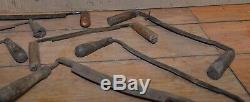 10 draw knife collection woodworking spoke shave antique collectible tool lot D9