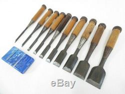 10 pieces Chisel Nomi Tools Japanese Vintage Woodworking Carpentry Tool