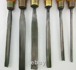 11 Vtg Henry Taylor Carving Chisels Tools England Carpentry Woodworking w\ pouch