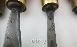 11 Vtg Henry Taylor Carving Chisels Tools England Carpentry Woodworking w\ pouch