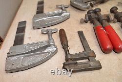 11 woodworking clamps Grand Wetzler Taylor & more collectible clamp tool lot