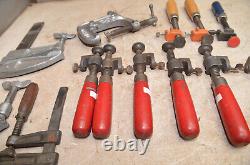 11 woodworking clamps Grand Wetzler Taylor & more collectible clamp tool lot