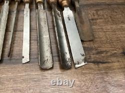 15 Antique Carving Woodworking Chisels 13 Buck Bros 2 Craftsman Free Ship
