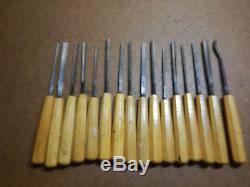 16 Vintage Otto Bergmann Berlin Carving Chisels Woodworking Tools