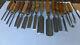 17 QTY Solid wood carving chisels gouges vintage woodworking made in Sheffield