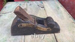 1700's Ancient Old Wooden Hand Crafted Brass Work Woodworking Planer Rand Tool
