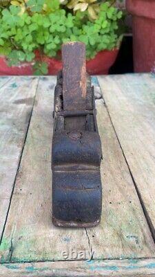 1700's Ancient Old Wooden Hand Crafted Brass Work Woodworking Planer Rand Tool