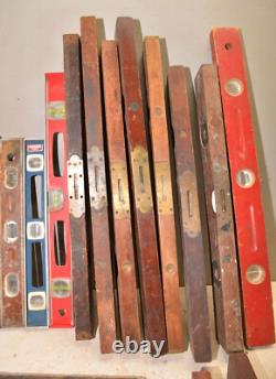 18 vintage levels Stanley & more collectible building woodworking tool lot