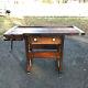 1800's Antique Woodworkers Work Bench Table Kitchen Island Bar