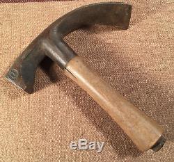 1800's D R BARTON ADZE hammer carpenter woodworker carving antique USA