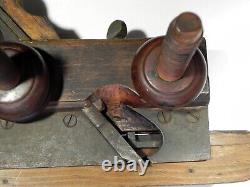 1835-1886 Rare Wood PLOW PLANE J Kellogg Amherst MS Woodwork Groove Cutter As Is