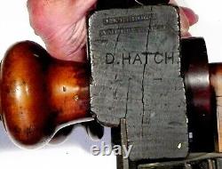 1835-1886 Rare Wood PLOW PLANE J Kellogg Amherst MS Woodwork Groove Cutter As Is