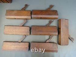 18th Century half set 16 wooden moulding plane hollow & round old tool I Cogdell