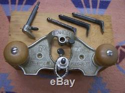 1907 STANLEY NO 71 WOODWORKERS ROUTER PLANE With BLADES AND WOOD BOX UNUSED