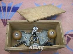 1907 STANLEY NO 71 WOODWORKERS ROUTER PLANE With BLADES AND WOOD BOX UNUSED