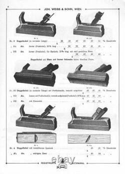 1909 Antique Joh. Weiss & Sohn Wood Block Plane Woodworking Tool Original Blade
