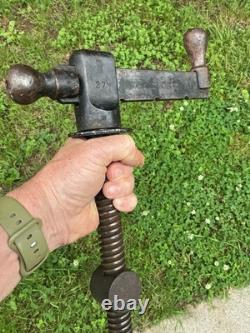 19th CENTURY LARGE RARE CAST END VISE BENCH WOOD VISE WOODWORKING CARPENTRY OLD