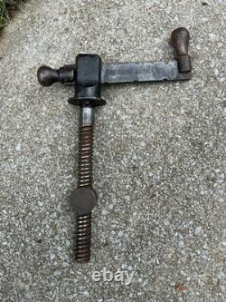 19th CENTURY LARGE RARE CAST END VISE BENCH WOOD VISE WOODWORKING CARPENTRY OLD