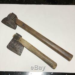 2 Pcs Set Japanese Vintage Woodworking Carpentry Tool Axes Hatchet Used Good