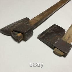 2 Pcs Set Japanese Vintage Woodworking Carpentry Tool Axes Hatchet Used Good