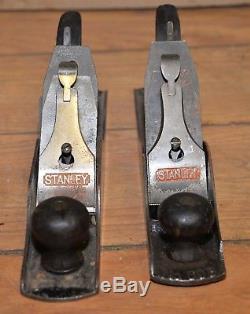 2 Stanley bedrock plane No 605 woodworking collectible parts or repair tool lot