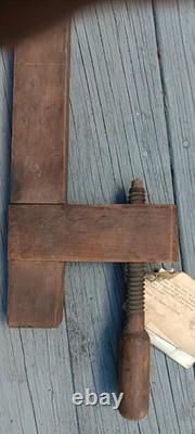 2 Vintage Wood Bar Clamps Adjustable Woodworking Clamp Tool 48 Total 57 Long