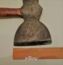 2 antique broad axes collectible woodworking carving tools bench hatchet axe lot