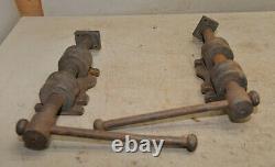 2 cast iron bench screws vise woodworking tool antique vintage collectible lot