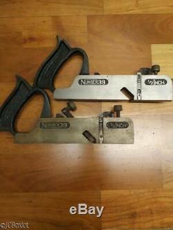 2 earlier type STANLEY TOOLS 39 DADO woodworking planes 1/2 3/8th