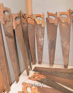 20 vintage collectible handsaw woodworking saw lot craft paint tool parts repair