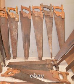 20 vintage collectible handsaw woodworking saw lot craft paint tool parts repair