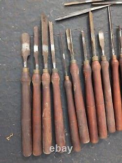 24 Vintage Lathe Chisels Wood Turning Woodworker Butcher Strelinger Other