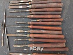 24 Vintage Lathe Chisels Wood Turning Woodworker Butcher Strelinger Other