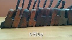 24 Vintage Wooden Moulding Planes Old Woodworking Tools