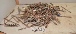 25 lb antique brace type drill bits auger & standard collectible woodworking lot