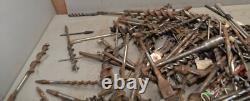 25 lb antique brace type drill bits auger & standard collectible woodworking lot