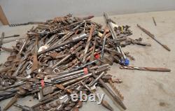 25 lb antique brace type drill bits auger & standard collectible woodworking lot