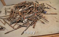25 lb antique brace type drill bits auger & standard collectible woodworking lot