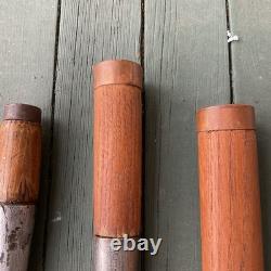 3 Antique 1 3/4 Inch Gouge & Chisel Slick Woodworking cabin Tools Pig Sticker