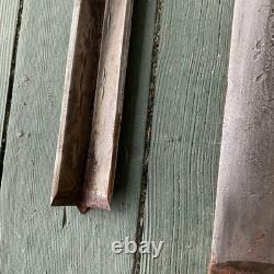 3 Antique 1 3/4 Inch Gouge & Chisel Slick Woodworking cabin Tools Pig Sticker