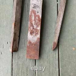 3 Antique 1 3/4 Inch Gouge & Chisel Slick Woodworking cabin Tools Pig Sticker