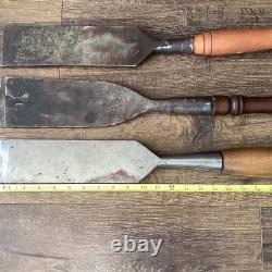 3 Chisel Slick Socket Framing Timber Wood Working T. H. Witherby G. I. MIX