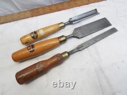 3 Marples Wood Chisels Gouge Firmer Carving Woodworking Tools 1-1/2