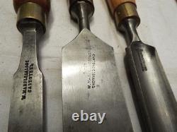 3 Marples Wood Chisels Gouge Firmer Carving Woodworking Tools 1-1/2