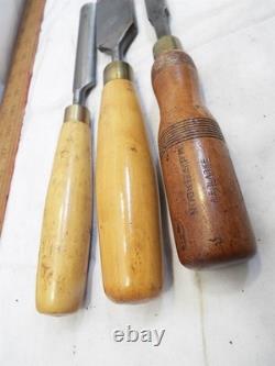 3 Marples Wood Chisels Gouge Firmer Carving Woodworking Tools 1-1/2