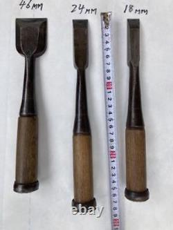 3 Pcs Set Chisel Japanese Woodworking Carpentry Tools Tataki Nomi Vintage Used