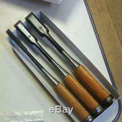 3 Pcs Set Tataki Japanese Vintage Woodworking Carpentry Tool Chisel Nomi Rare U0