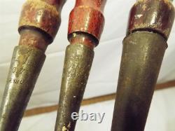 3 Stanley 720 Bevel Edge Socket Chisels Woodworking Carving Wood 1/2, 3/4 & 1