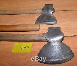 3 antique broad axes collectible woodworking carving tools bench hatchet axe lot