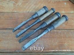 4 Old Japanese Mortise Chisels Woodworking Tools